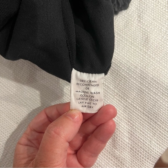 Apiece Apart Wide Leg Linen & Cotton Elastic Waist Cropped Pants Black Size 6 - Picture 12 of 13